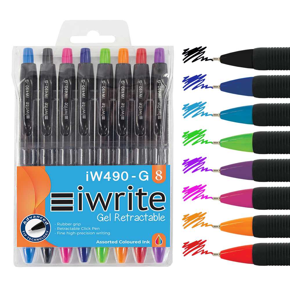 Iwrite Colourful Gel Rectractable Pens Wallet 8