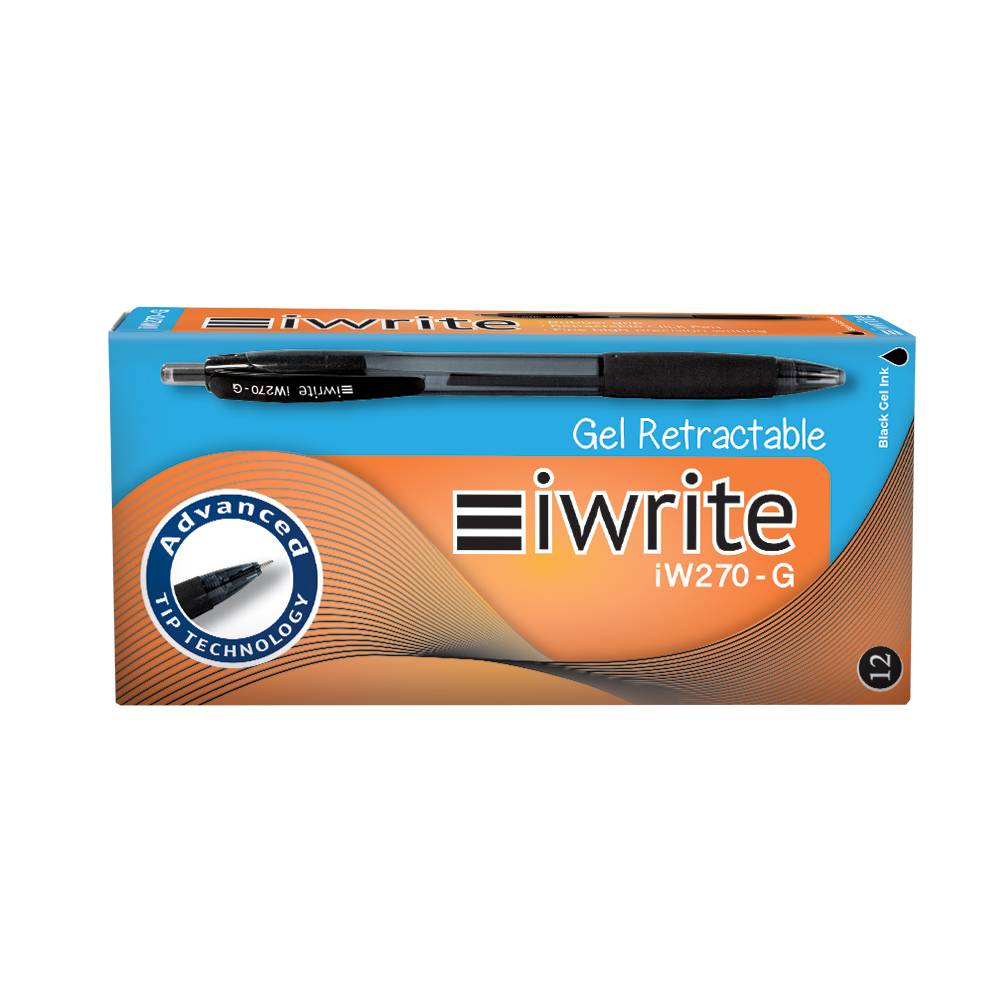 Iwrite Gel Retractable Pens Black box 12