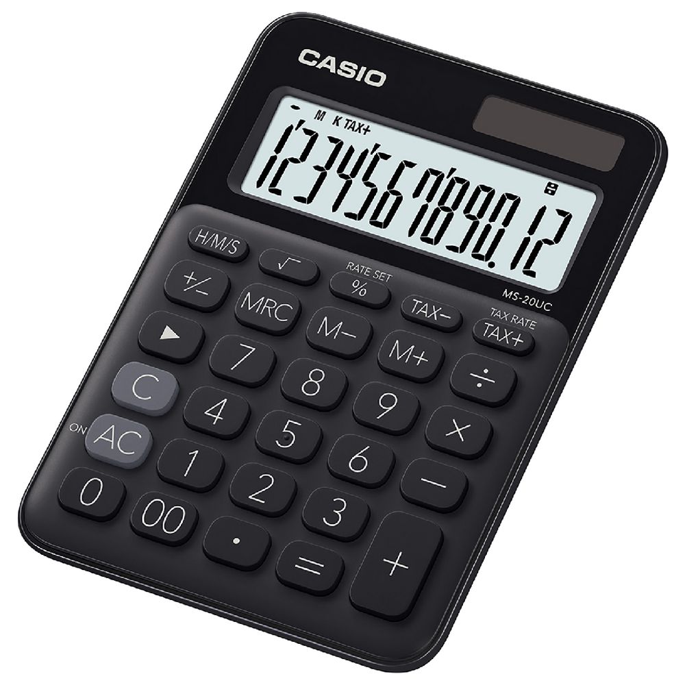 CASIO MS20UC-BU 12 DIGIT BLACK MINI DESK CALC