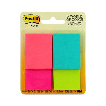 POST-IT 653-4AF 36x48 CAPE COLOURS 4PK (87345)