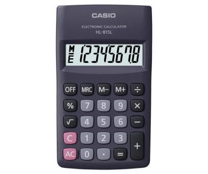 CASIO HL-815 8 DIGIT BLACK POCKET CALCULATOR