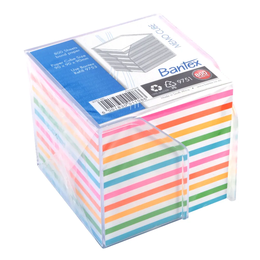 Bantex Memo Cube Refill Rainbow