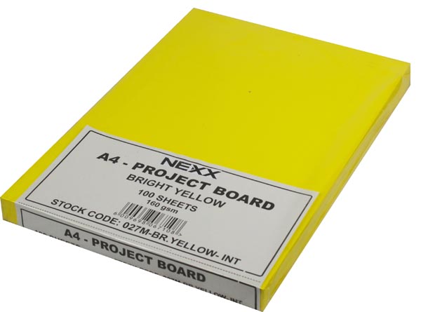 NEXX Projext Board A4 160g Bright Yellow PKT 100